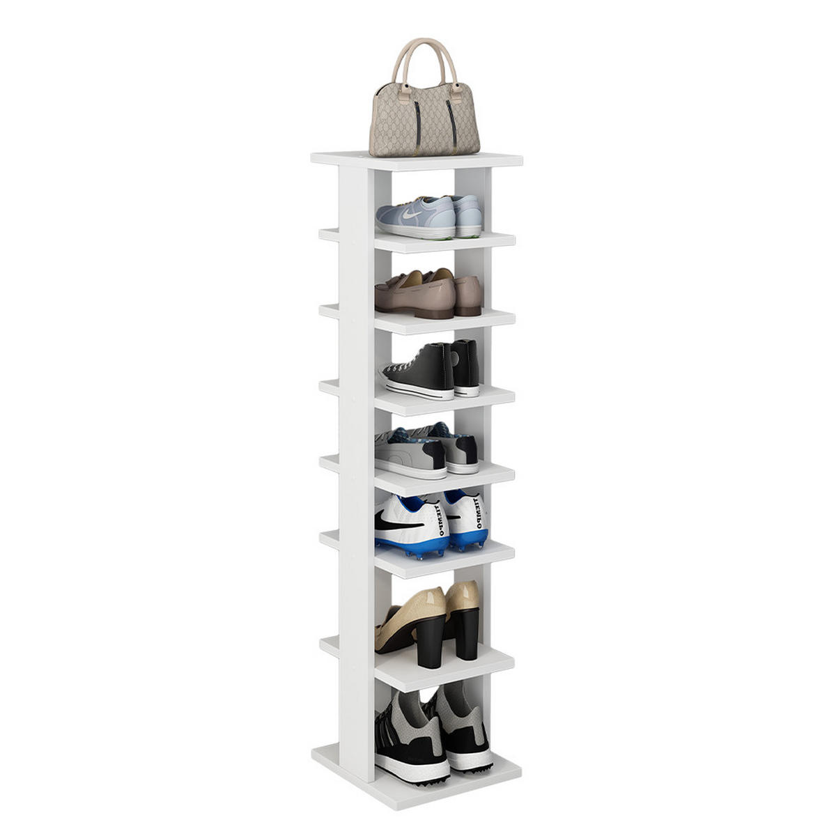 SCHUHSCHRANK Timo Weiß 26.7 x 110 cm - Weiß, Holzwerkstoff (26.7/110/27.7cm) - Vicco