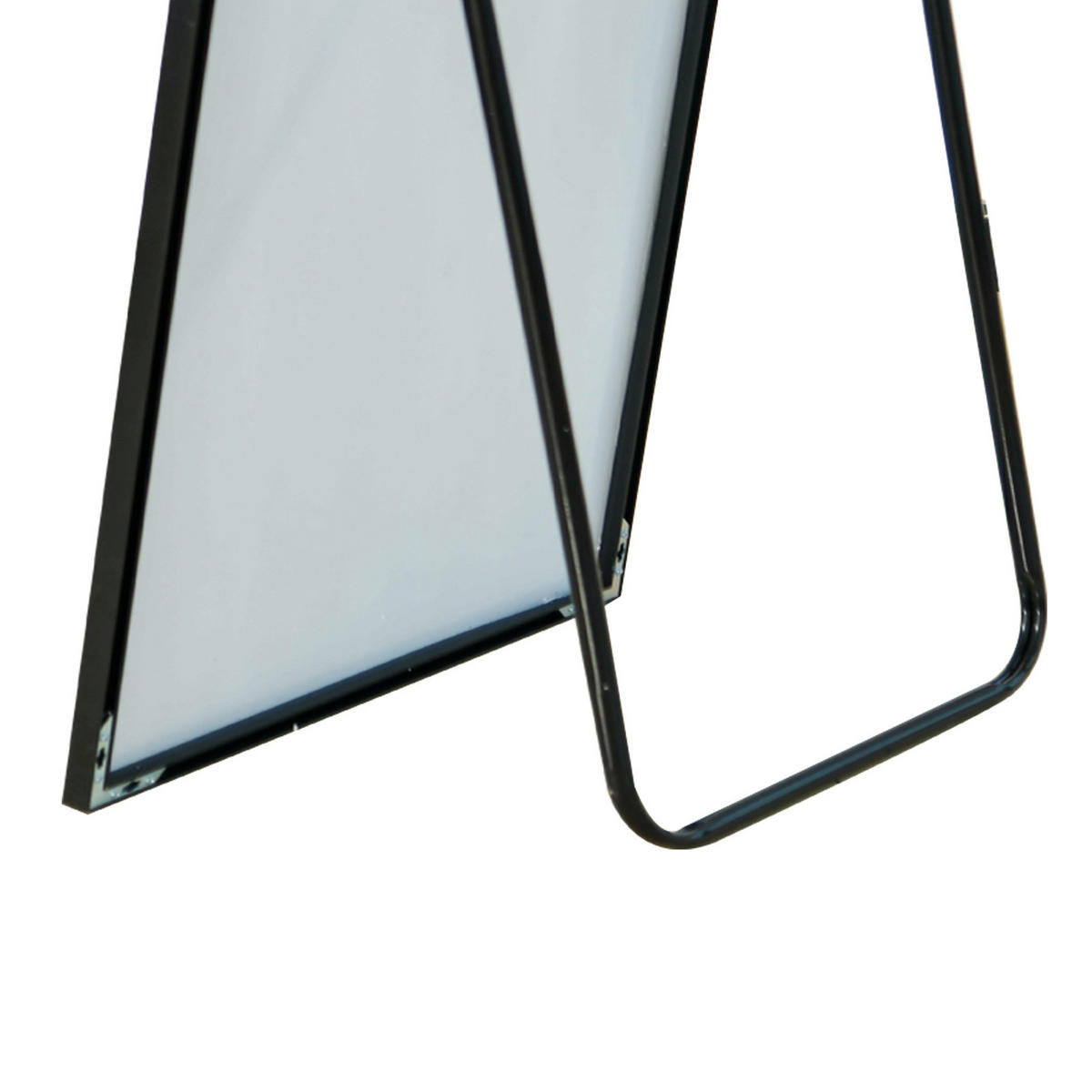STANDSPIEGEL Ganzkörperspiegel, 1800 x 800 mm, freistehend,schwarz, Gewerbespiegel für Einkaufszentren - Schwarz, Glas/Metall (80/180/3cm) - WoodenAura