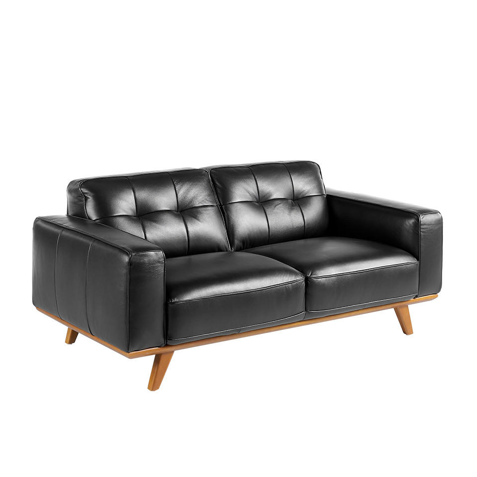 CHESTERFIELD-SOFA Chester 2-Sitzer Sofa aus schwarzem Leder 181/95/78 cm - Schwarz, Leder (181/78/95cm) - ANGEL CERDA