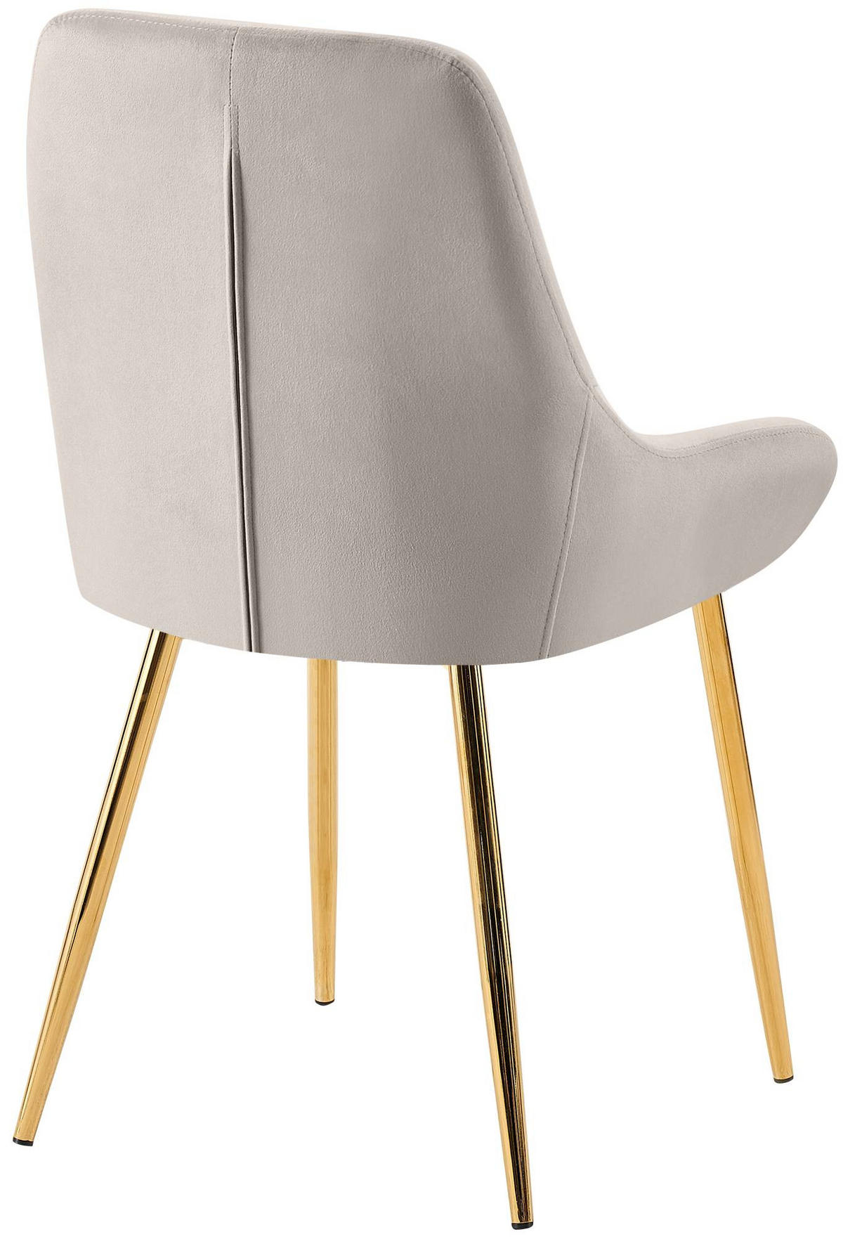 STUHL Samt Grau - Goldfarben/Grau, Textil (50/86/53cm) - CLP