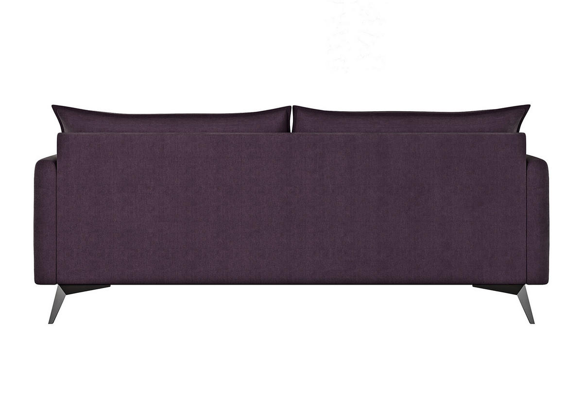 3-SITZER-SOFA Pulse Lila Luxusmicrofaser - Lila/Schwarz, Holz/Textil (199/86/91cm) - S-Style Möbel