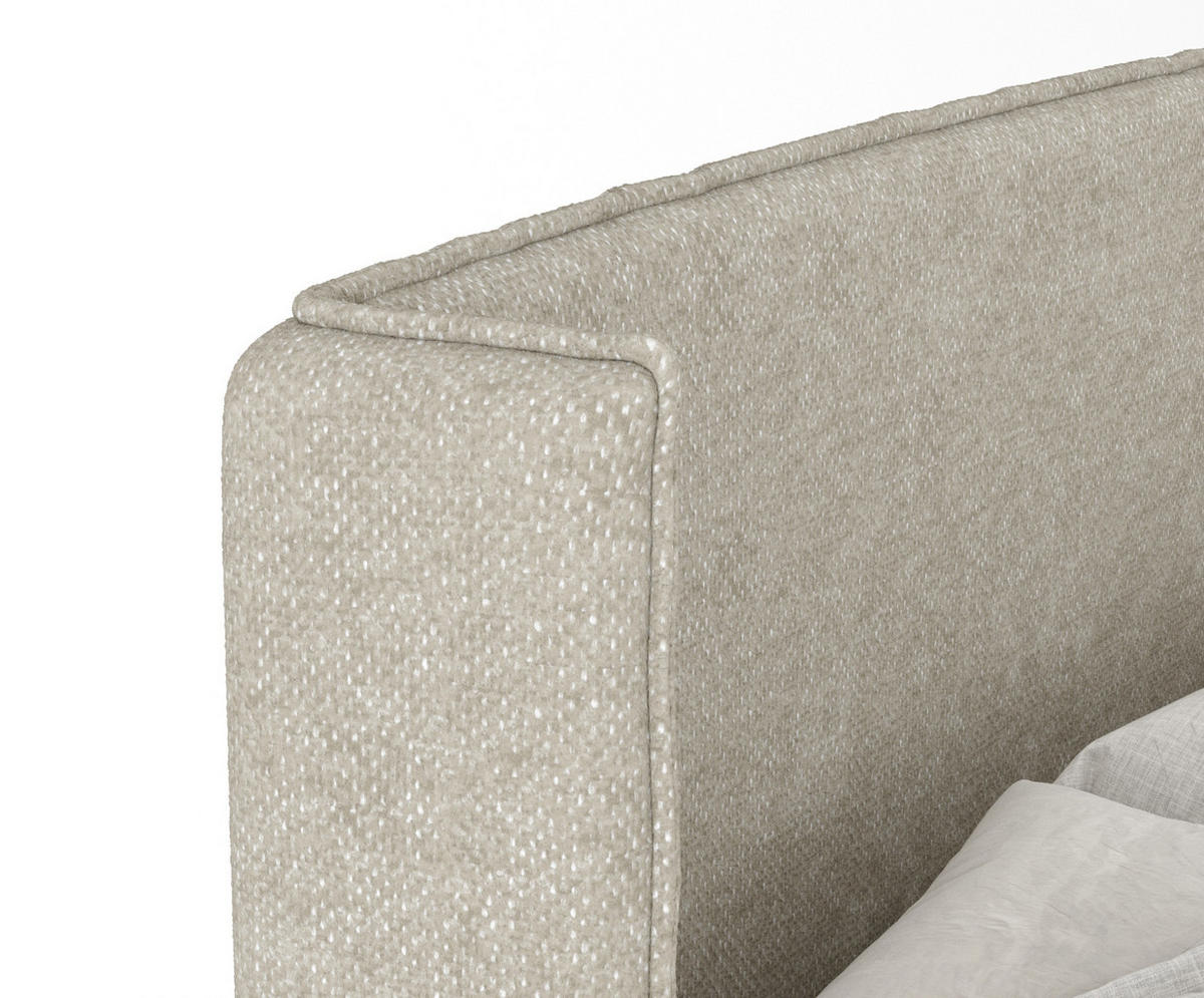 KONTINENTALBETT Ardis Beige Grau 160/200 cm mit Matratze und Topper - Beige/Naturfarben, Holz/Holzwerkstoff (160/200cm) - Maison de Reve