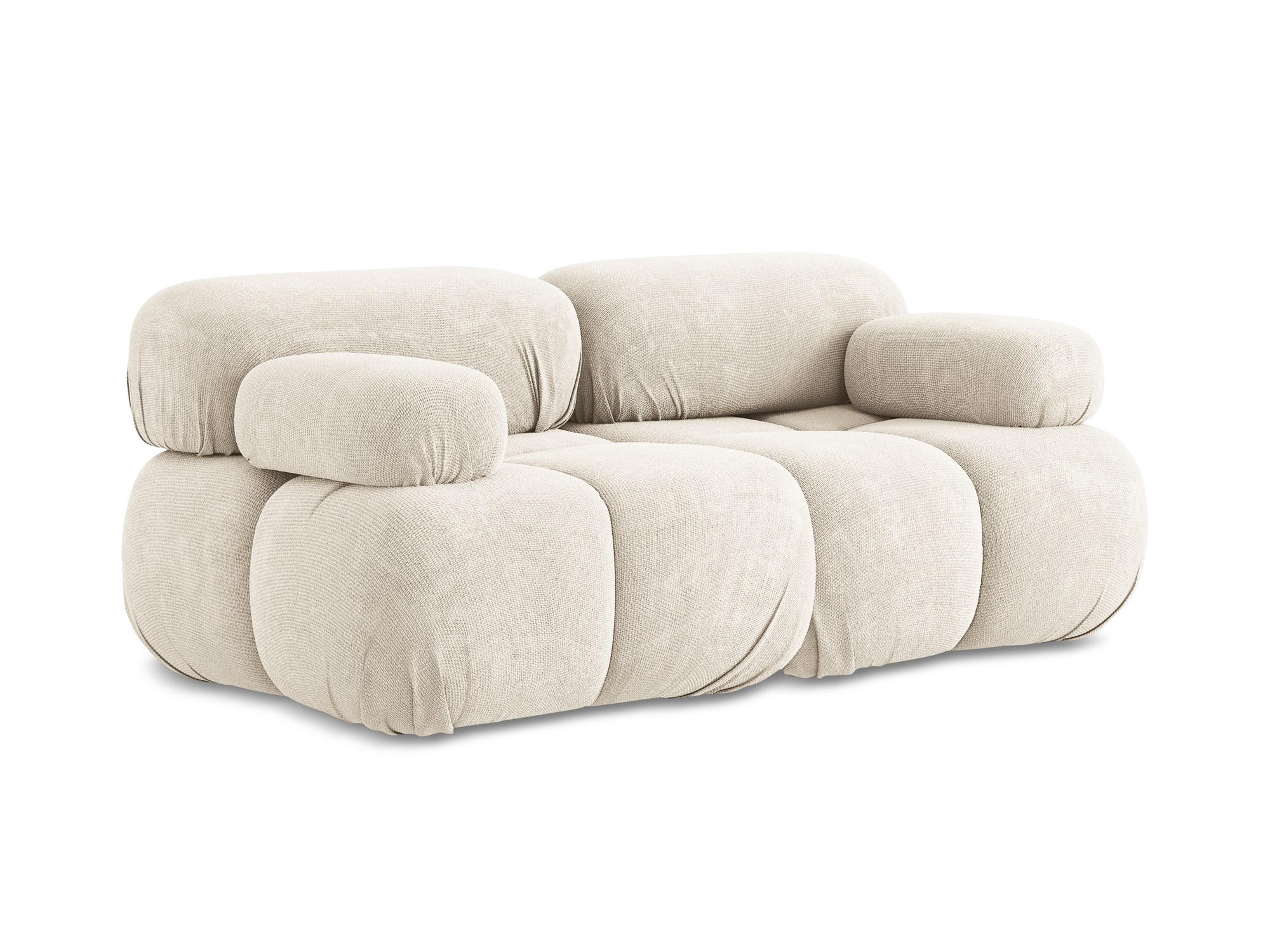 2-SITZER-SOFA Chenille Stoff Beige - Beige/Creme, Kunststoff/Textil (190/70/96cm) - Makamii