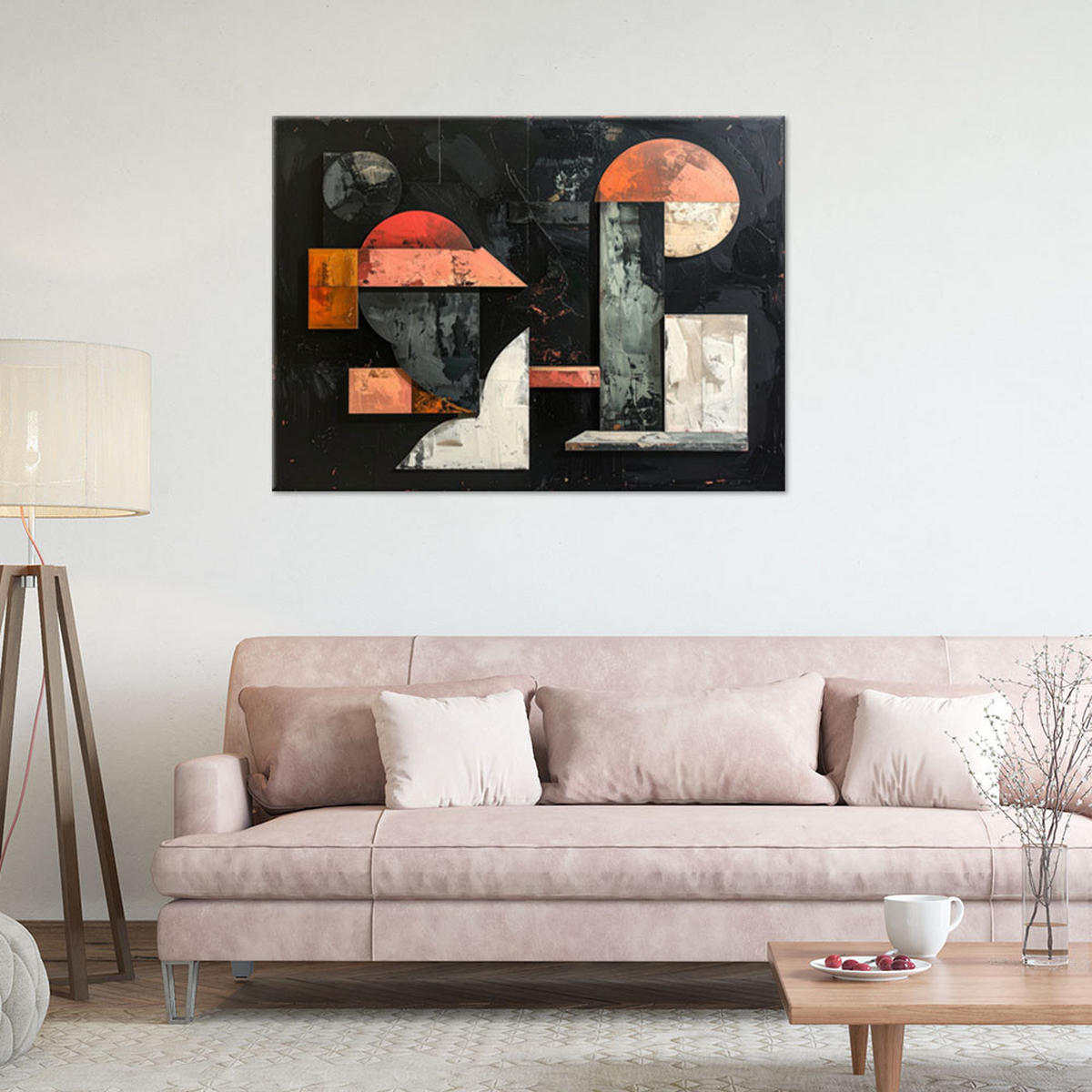 LEINWANDBILD Abstraktion 60x40cm - Schwarz, Textil (60/40cm) - Feeby