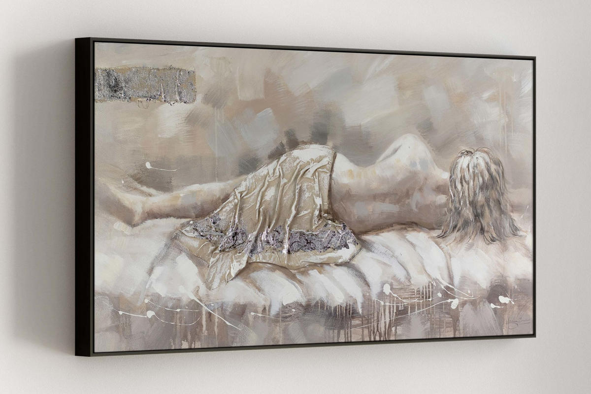 OLEJOMALBA 120/60 cm, Zvířata - béžová, dřevo/textil (120/60cm) - KUNSTLOFT