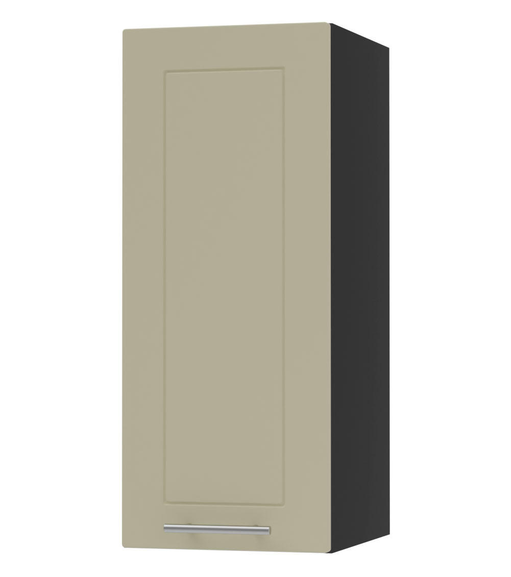 KÜCHENHÄNGESCHRANK Kvantum W2/30 Vanille Matt / Schwarz Matt 30 / 32,5 / 72cm - Creme/Schwarz, Holz/Holzwerkstoff (30/72/32.5cm) - Feldmann-Wohnen