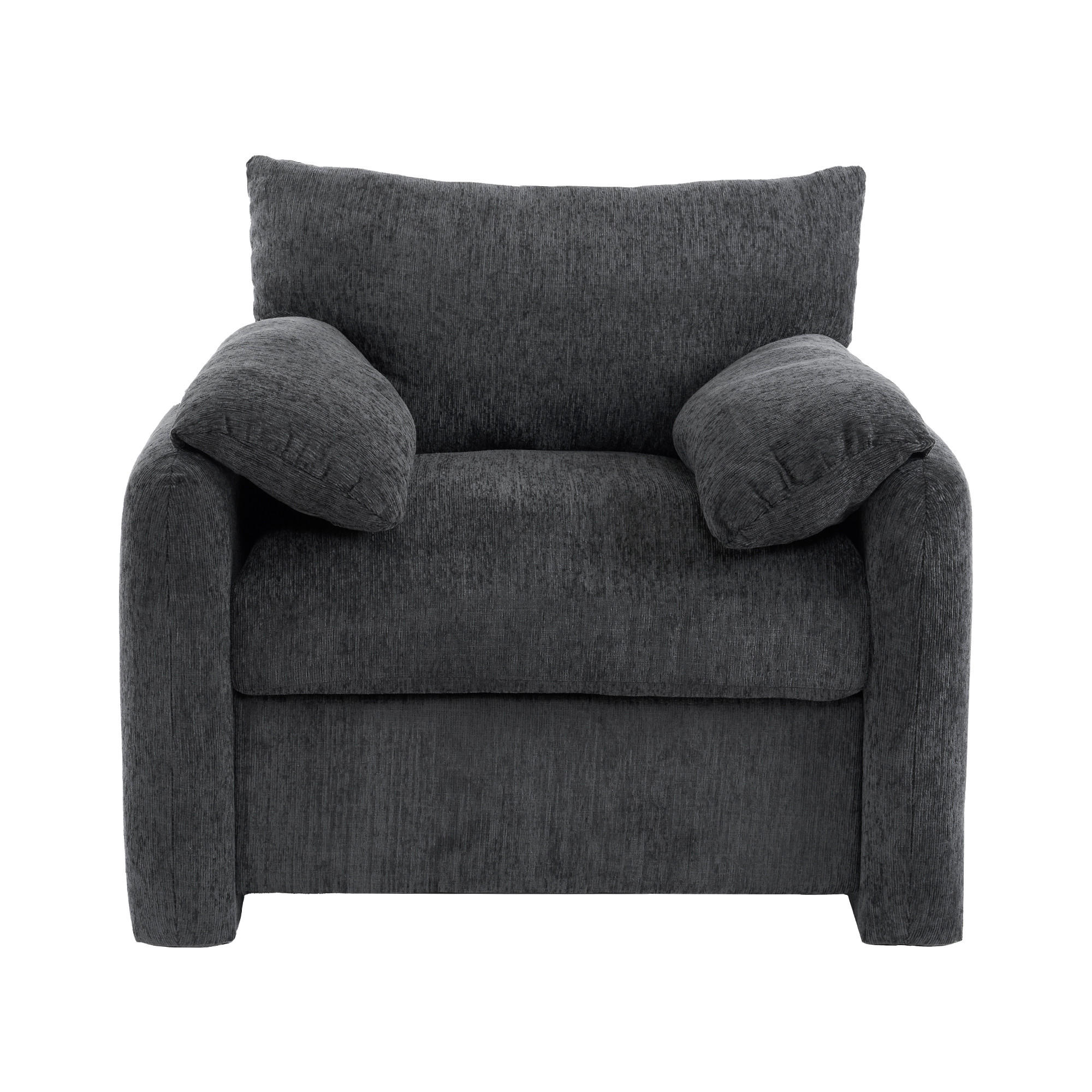 SESSEL 96/82/84 cm aus Chenille in Grau – bis 150 kg belastbar - Grau, Textil (82/84/96cm) - BEAOK