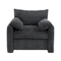 SESSEL Chenille mit breiter Sitzfläche 96/82/84 cm Grau - Grau, Textil (82/84/96cm) - Redom
