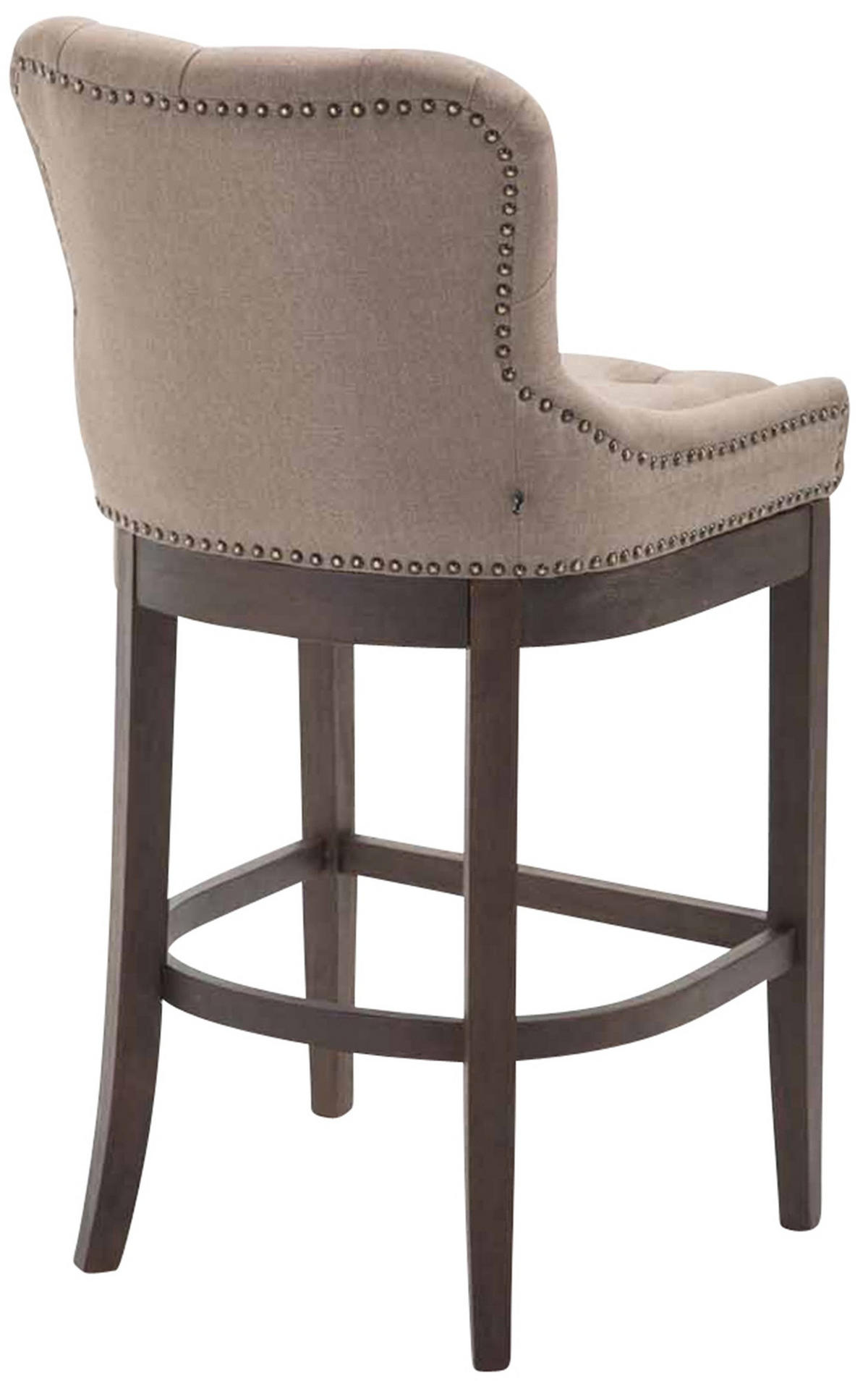 BARHOCKER Stoff taupe - Taupe/Dunkelbraun, Holz/Textil (55/109/57cm) - CLP