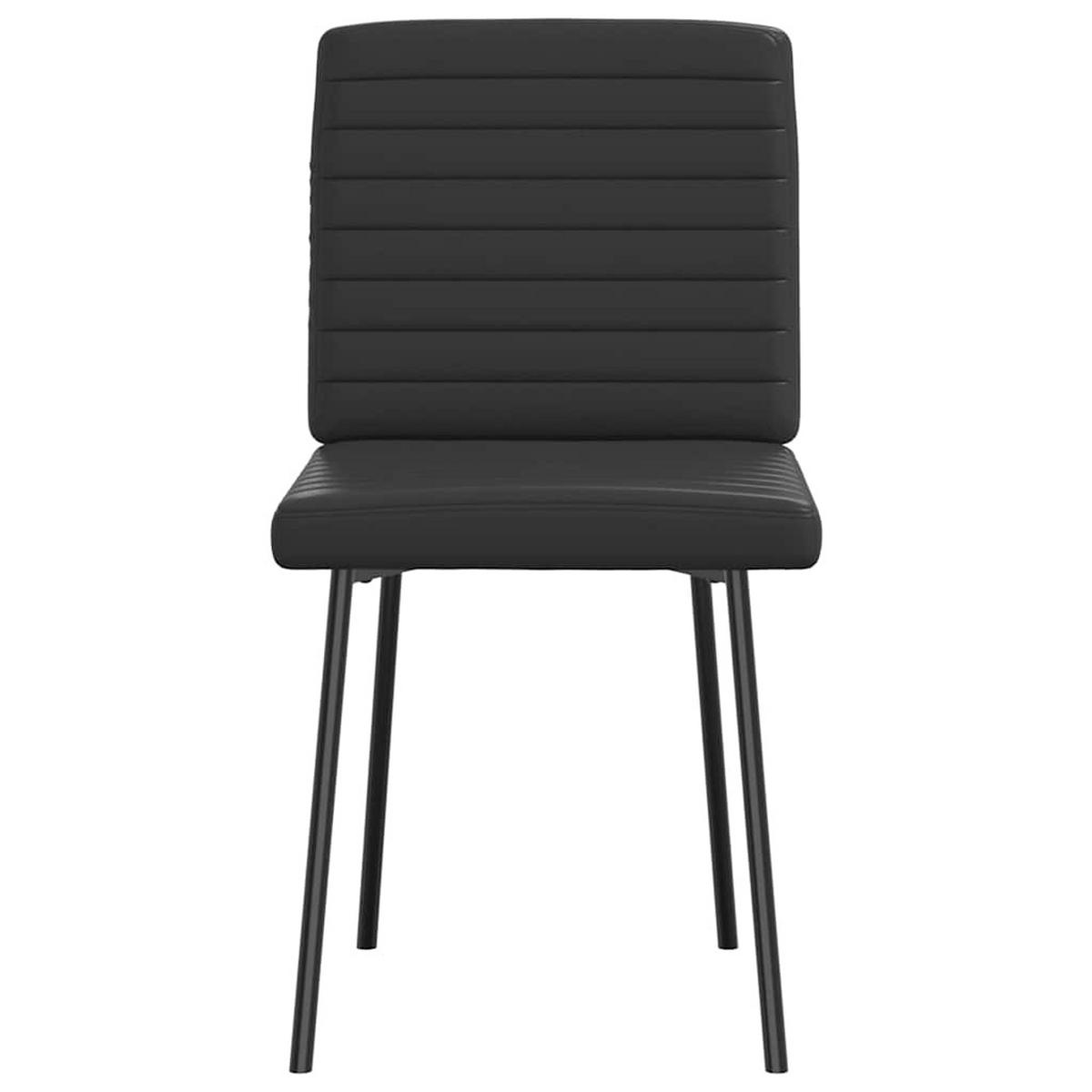 ESSZIMMERSTÜHLE 2 Stk. Schwarz Kunstleder 45*54*83cm - Schwarz, Leder (45/83/54cm) - ZMH