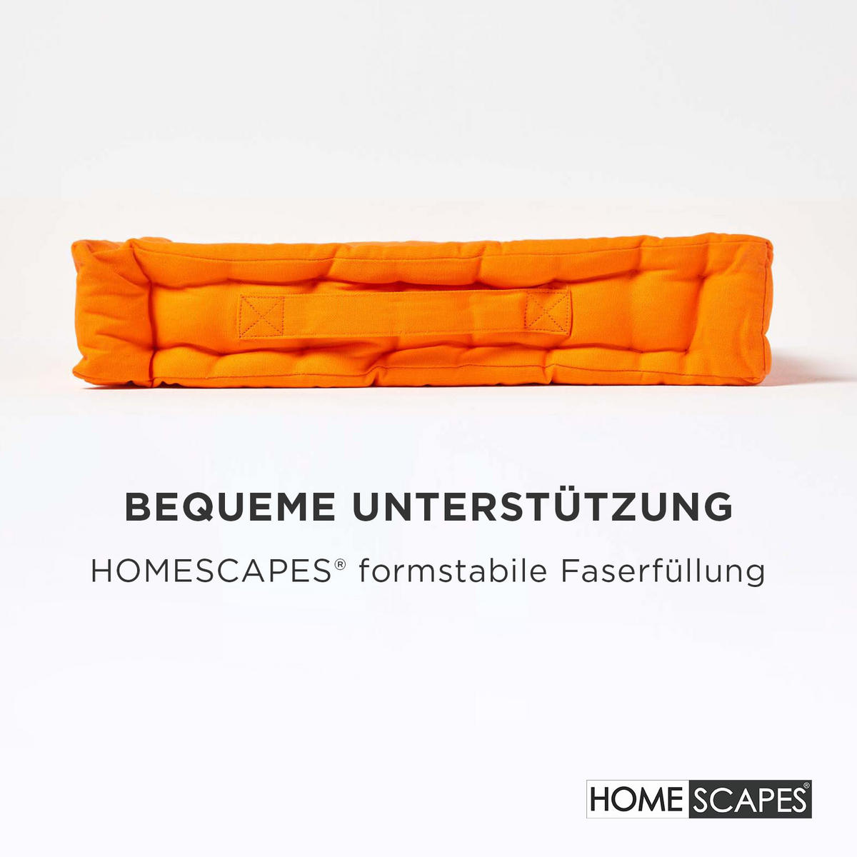 SITZKISSEN orange 40/40/8 cm – Bodenkissen unifarben - Orange, Textil (40/40/8cm) - Homescapes