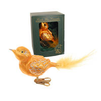CHRISTBAUMSCHMUCK Spatz Goldfarbig 5cm (Glas / 1 Stk.) - Goldfarben, Glas (2/5/6cm) - Krebs Glas Lauscha
