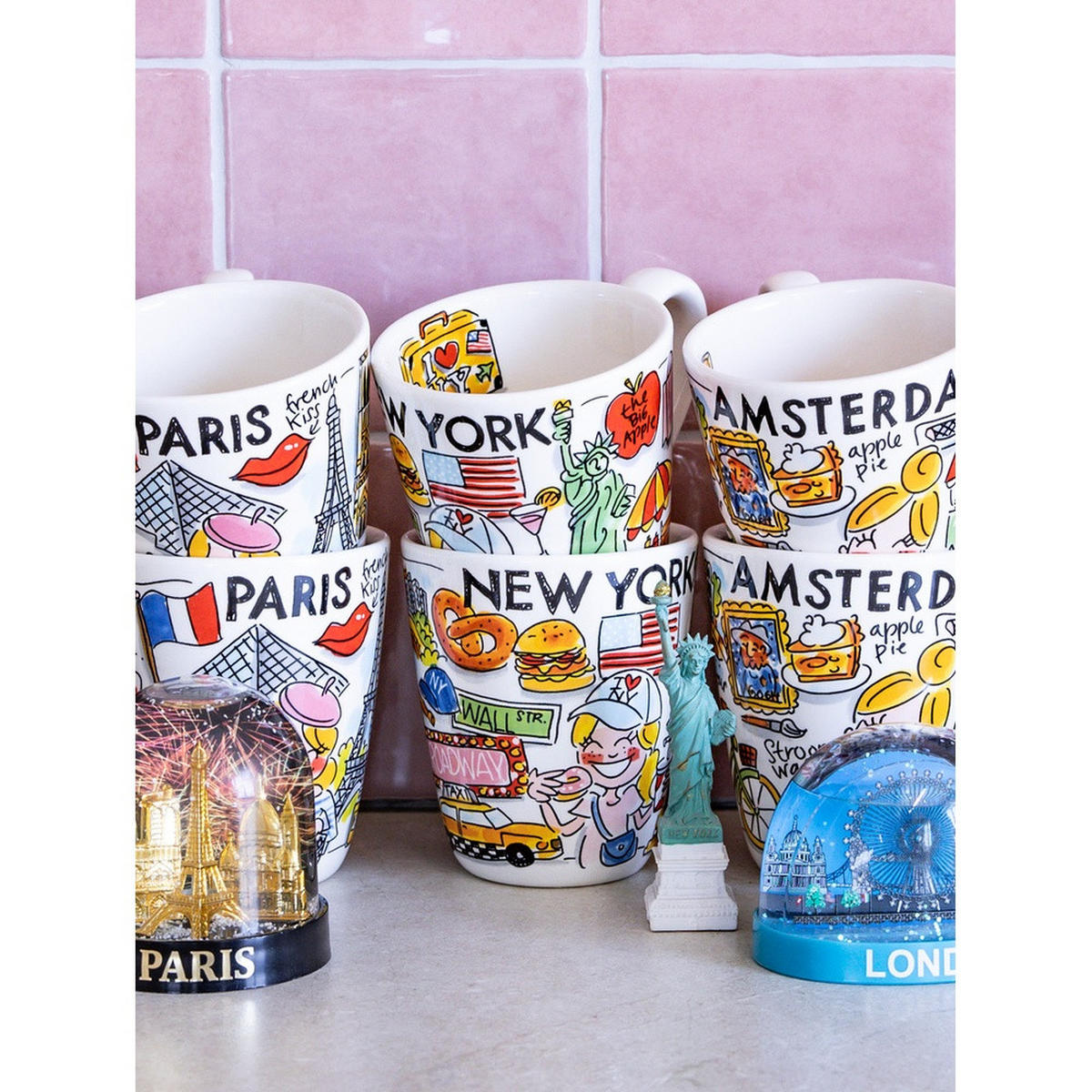 BECHER Blond City Icon Amsterdam in Bunt - 350 ml - Multicolor, Keramik (0.35L) - Blond Amsterdam