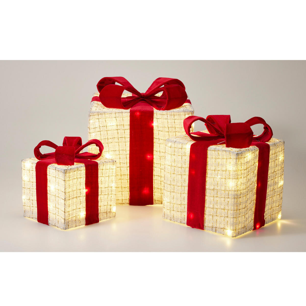WEIHNACHTSDEKORATION 3er-Set - Weiß, Metall (25/28/25cm) - Home Styling Collection
