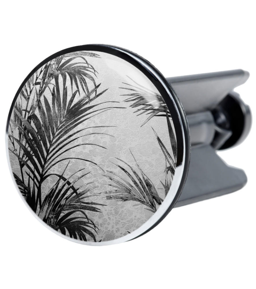 WASCHBECKENSTÖPSEL Palmera - Schwarz/Grau, Kunststoff/Metall (4/7/7cm) - Sanilo