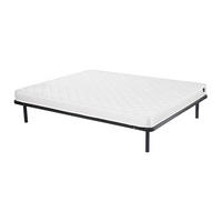 MATRATZE und Lattenrost - 2 Personen - Stoff, Metall - Schwarz, Weiß - Schwarz/Weiß, Textil/Metall (140/190cm) - Vente-Unique