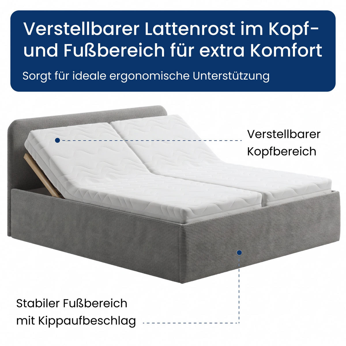 POSLTERBETT 160x200 cm in Grau - Grau, Holzwerkstoff/Textil (160/200cm) - Home Collective