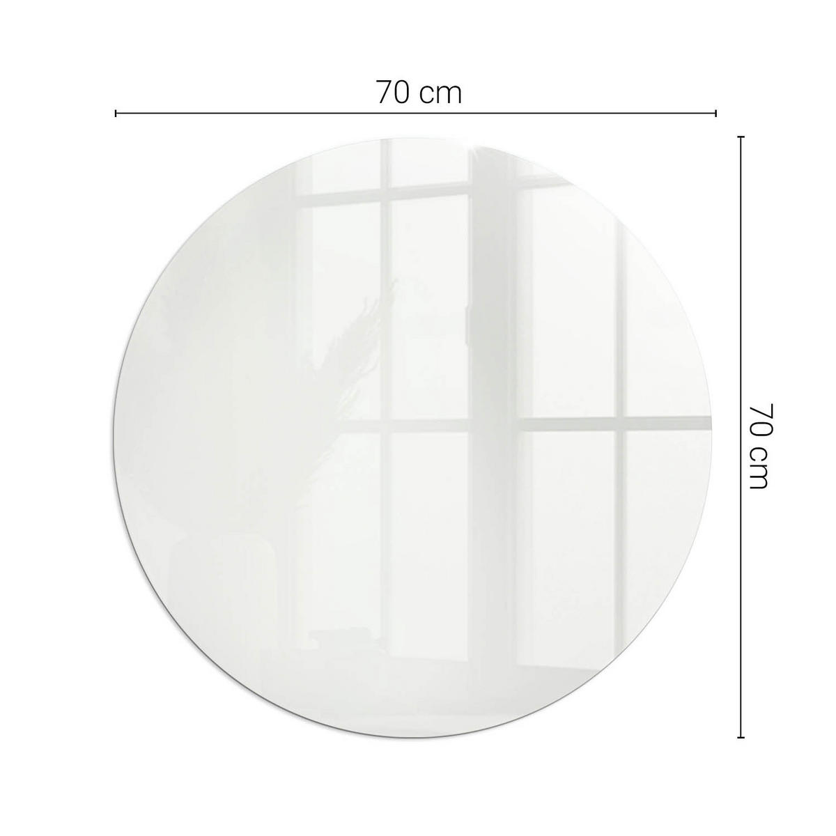 GLASPLATTE für Kamin Ø 70 cm - Grau, Glas (70/70/0.4cm) - TULUP