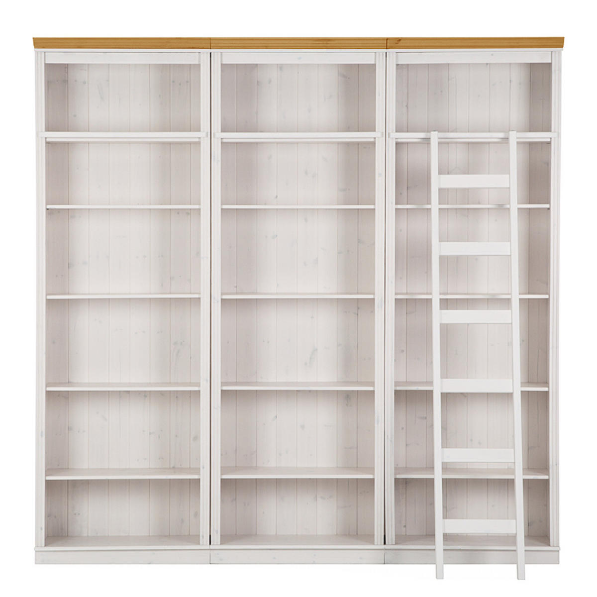 REGALWAND - Kiefer massiv - Typ B - Weiß/Kieferfarben, Holz (222/223/37cm) - home24