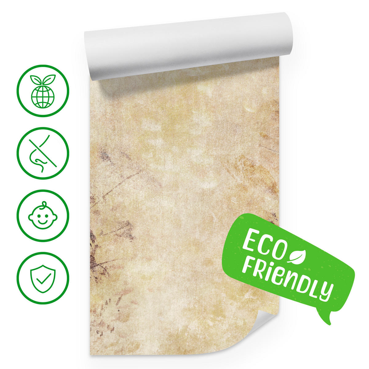 FOTOTAPETE Beton Abstraktion Retro Stil 200x140 - Beige/Braun, Papier (200/140cm) - Muralo