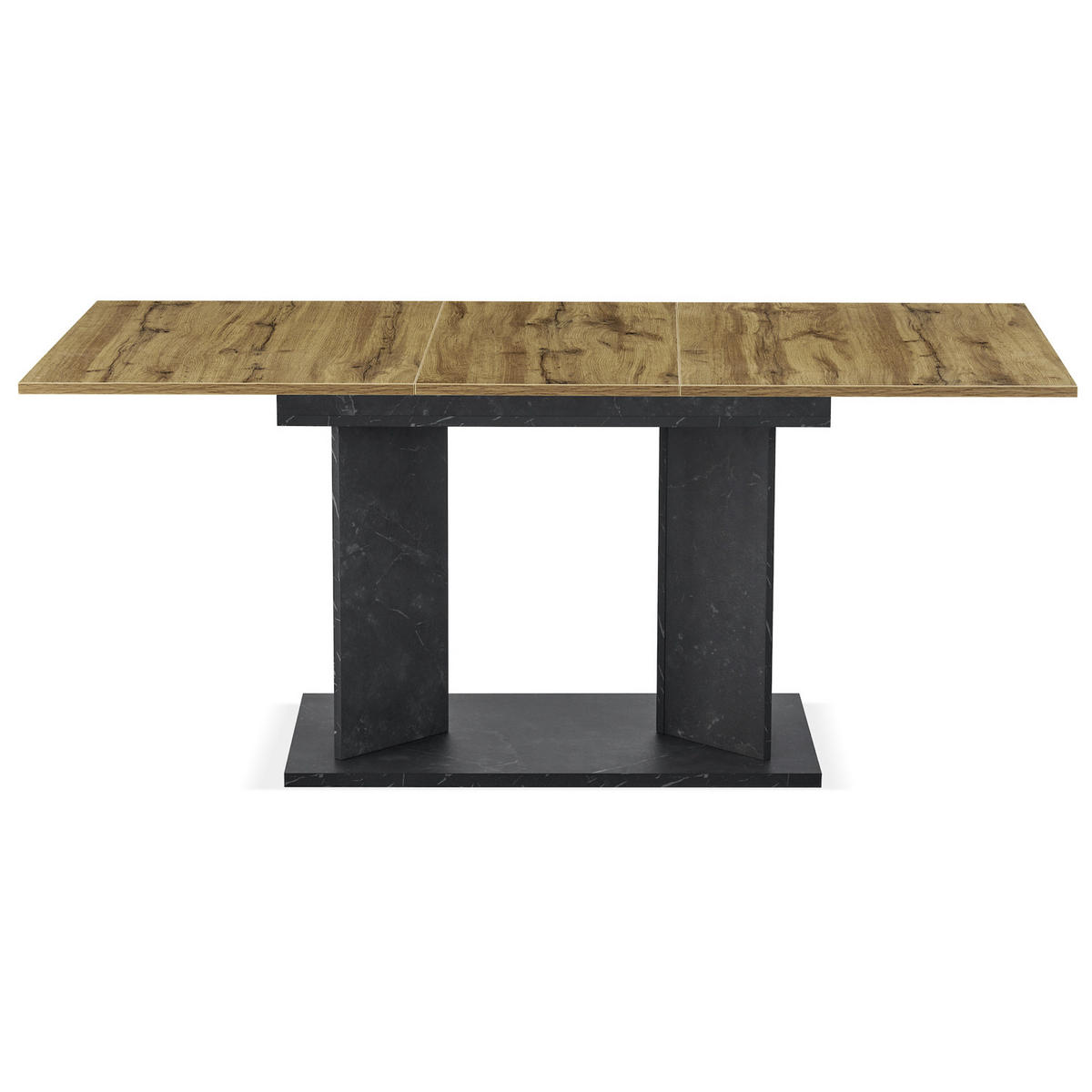 ESSTISCH VIVIAN 120-160/80/76 cm - Eiche Bianco/Anthrazit, Holzwerkstoff (80/120/76cm) - B&D Home