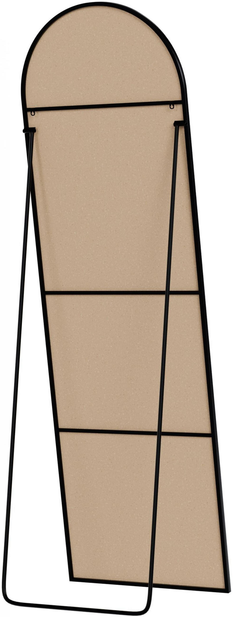 STANDSPIEGEL oval 50/3/160 cm Glas Schwarz-Matt - Schwarz, Glas (50/160/3cm) - CLP