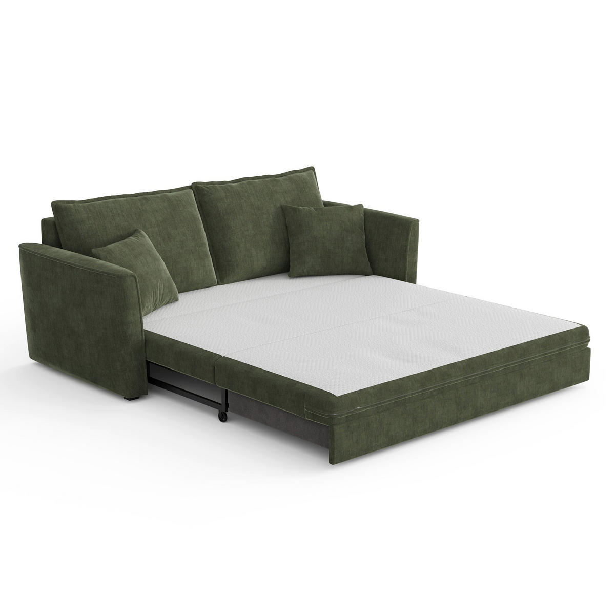 SCHLAFSOFA GERADE Rastergewebe Khakigrün 180cm - Grün, Textil (180/97/93.5cm) - Sia Home