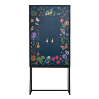 SCHRANK-SIDEBOARD aus MDF mit grünem und fliederfarbenem Blumenmuster ALVA VERA - Multicolor, Holzwerkstoff (75/165/45cm) - RNT By Really Nice Things