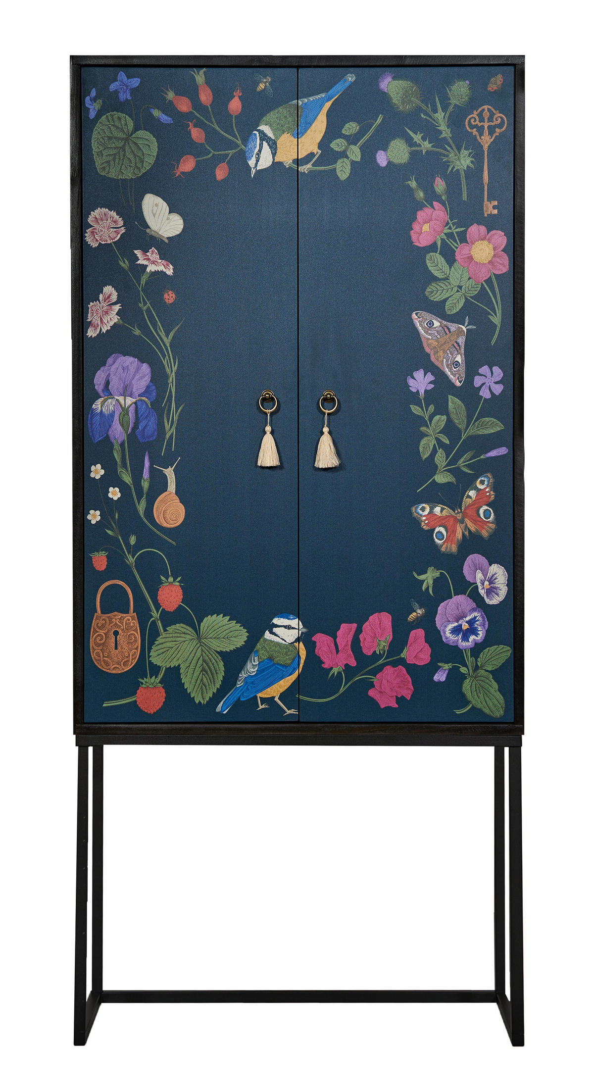 SCHRANK-SIDEBOARD aus MDF mit grünem und fliederfarbenem Blumenmuster ALVA VERA - Multicolor, Holzwerkstoff (75/165/45cm) - RNT By Really Nice Things
