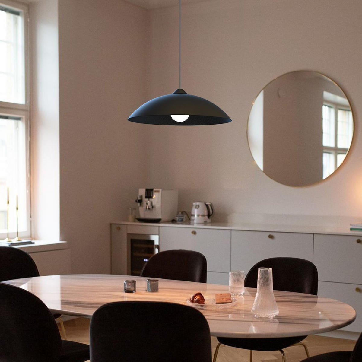 HÄNGELEUCHTE - Schwarz Hochglanz, Metall (30/30/9cm) - Lumicom