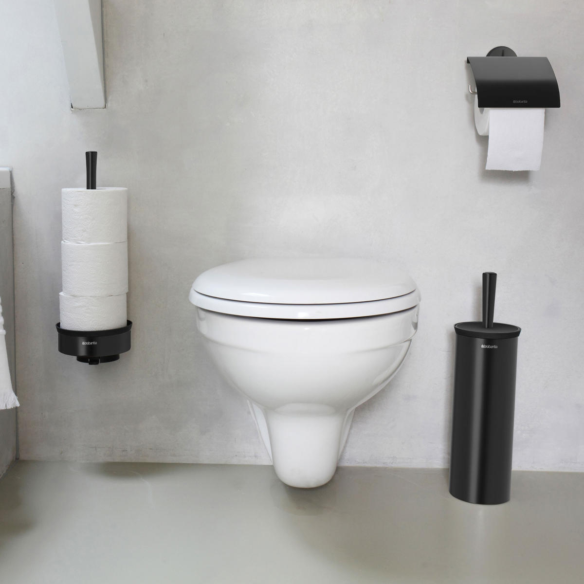TOILETTENPAPIERHALTER, Edelstahl Schwarz - Schwarz, Metall (13.5/21.5/17.5cm) - Brabantia