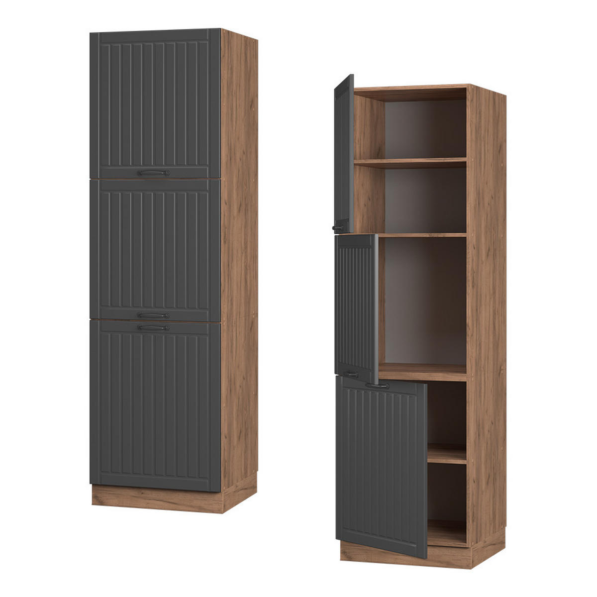 Honigeiche/Dunkelgrau, Holzwerkstoff (60/206.8/58cm) - Vicco