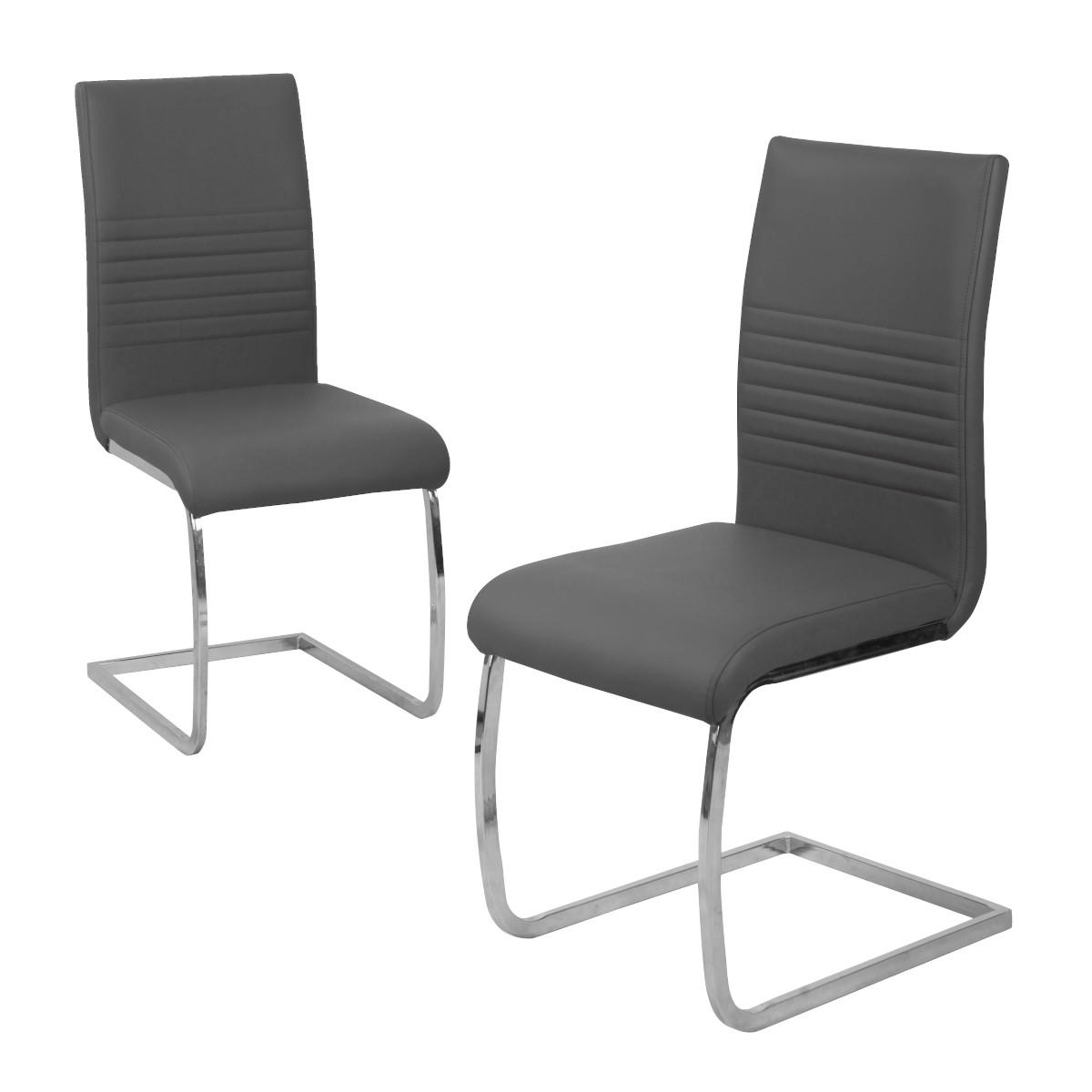 SCHWINGSTUHL LUCY 2er Set Kunstleder Grau - Grau, Textil (43/98/49cm) - SVITA