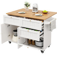 KÜCHENINSEL mit Stauraum 133 x 37,3/70 x 88 cm Weiß - Weiß, Holz (70/88/133cm) - Beauniv