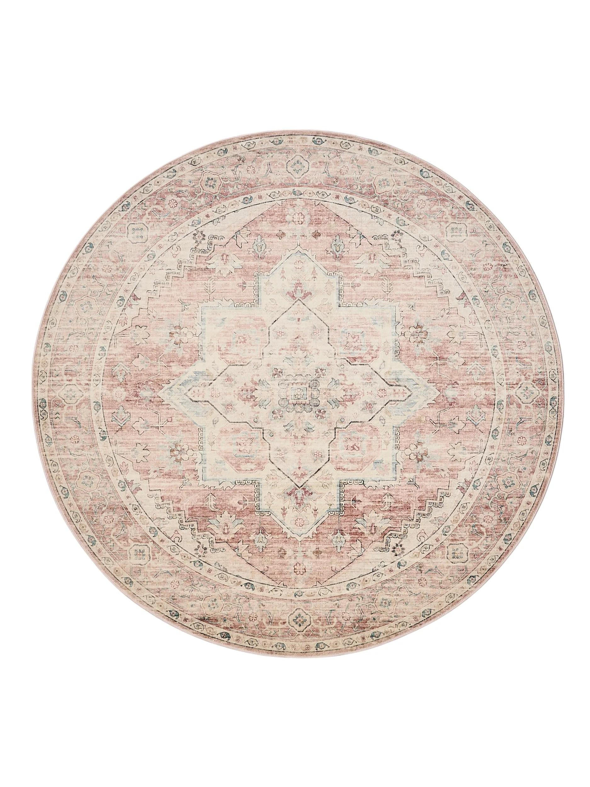 PRALNA preproga Miray roza ø 160 cm - roza, umetna masa (160/160cm) - benuta Nest