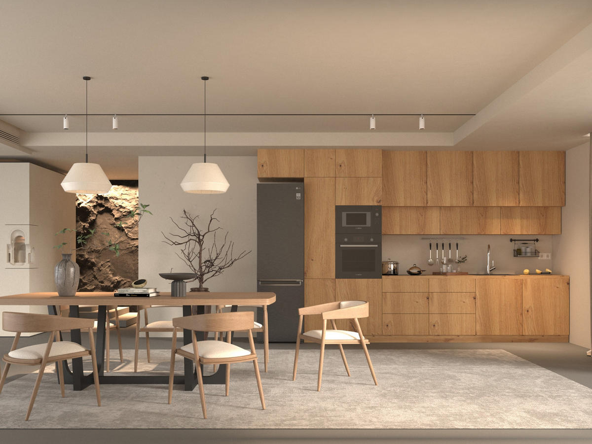 KÜCHENZEILE 400 - Langen KL4-M400 in Artisan Eiche - Eiche Artisan, Holz (400/248/58cm)