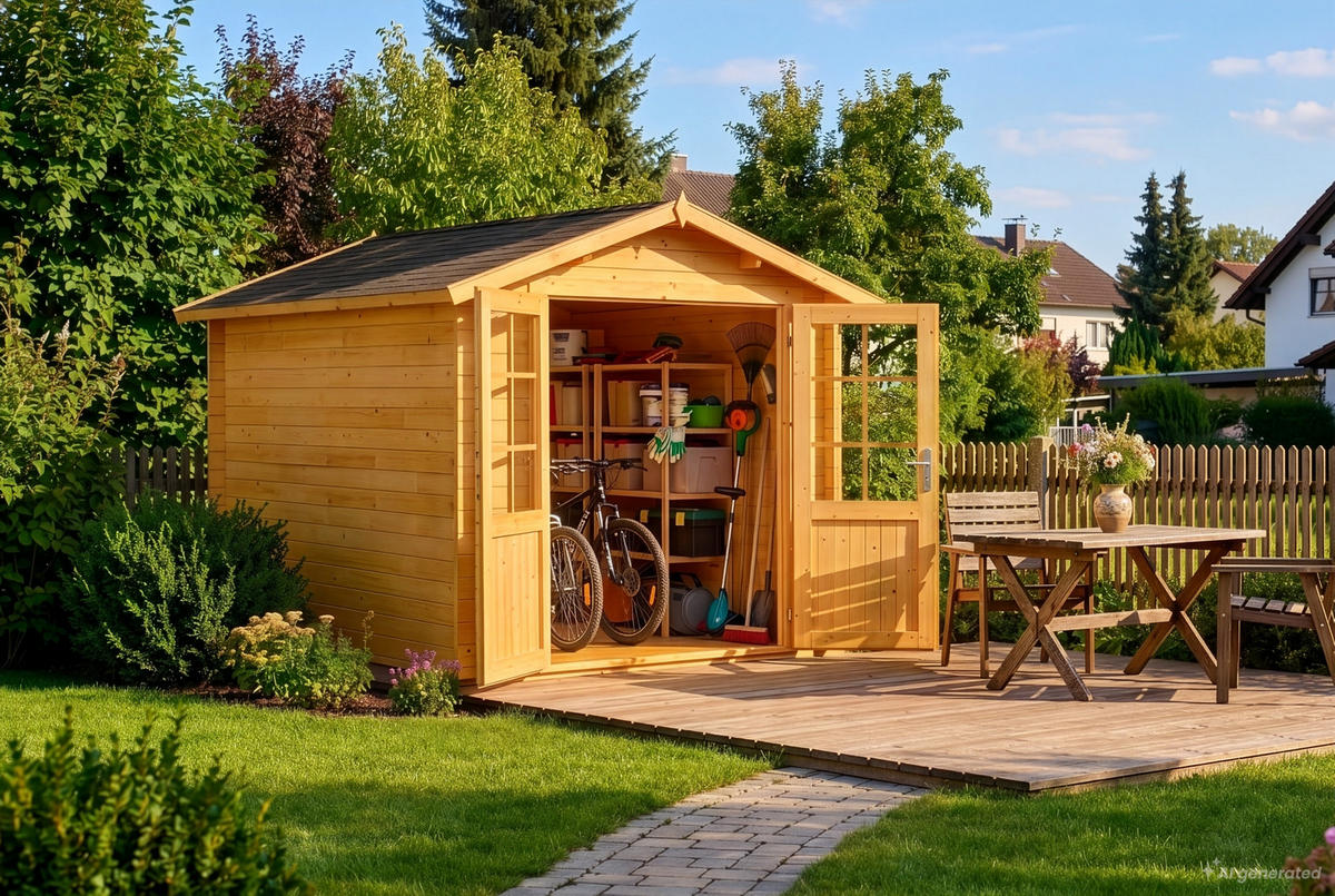 GERÄTEHAUS Holz Bremen - Pinienfarben, Holz (270/245/420cm) - Alpholz