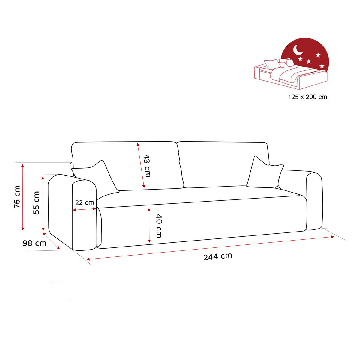 SCHLAFSOFA JOBO mit Bettkasten Creme - Creme, Holzwerkstoff/Kunststoff (230/85/90cm) - Idohome