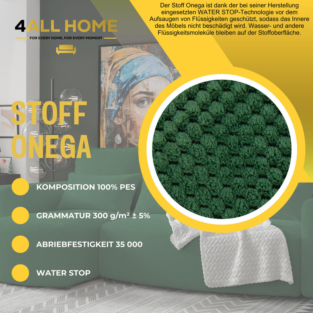 ECKSOFA Travis mit Bettkasten und Schlaffunktion, L-Form, Cord, Universal - Grün, Holzwerkstoff (248/148cm) - 4ALL HOME