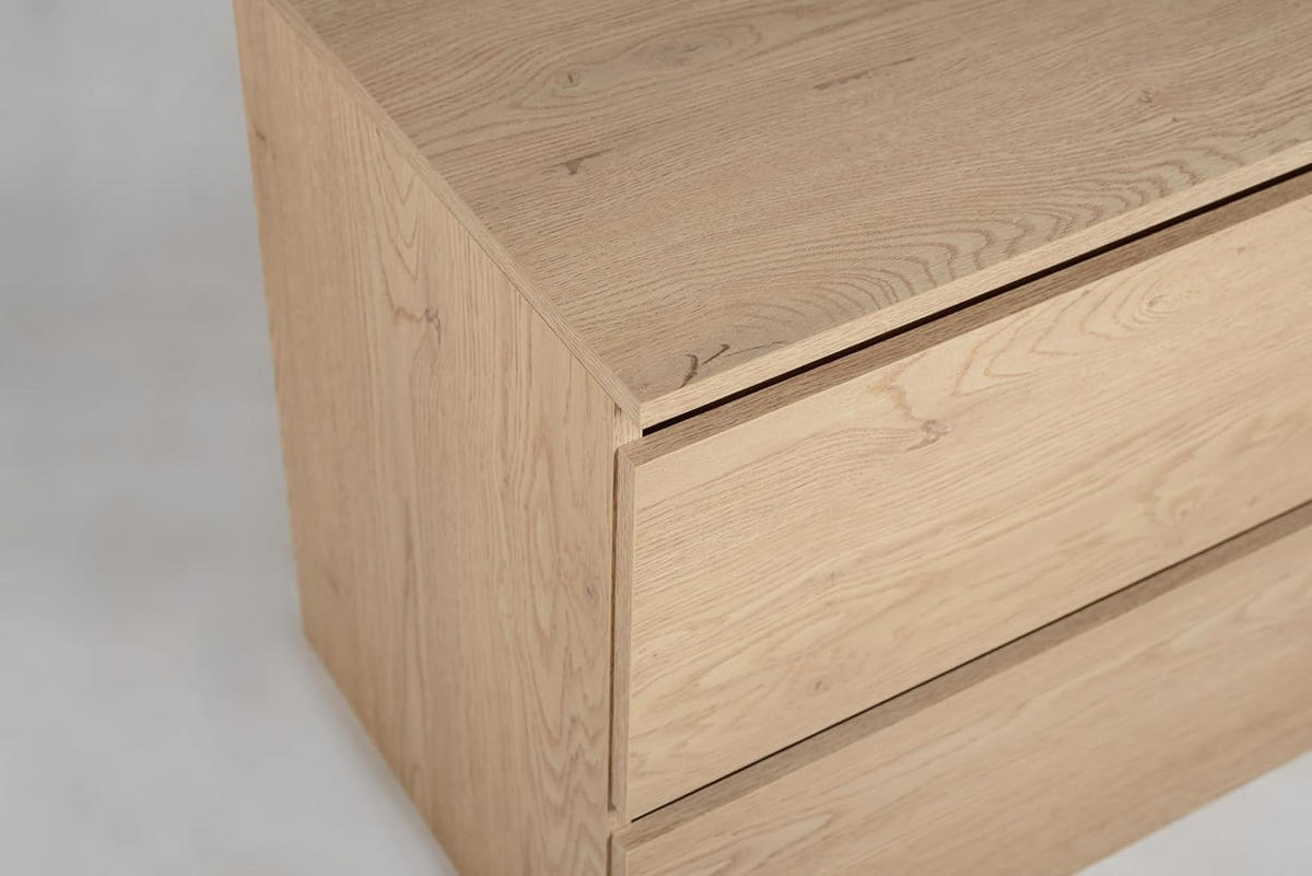 BADEZIMMERSCHRANK 80 cm + TOP + Möbelfüße, Farbe: helle Eiche, 80 x 46 x 80,7 cm, mit Arbeitsplatte - Eichefarben, Holzwerkstoff (80/80.7/46cm) - 3XE LIVING