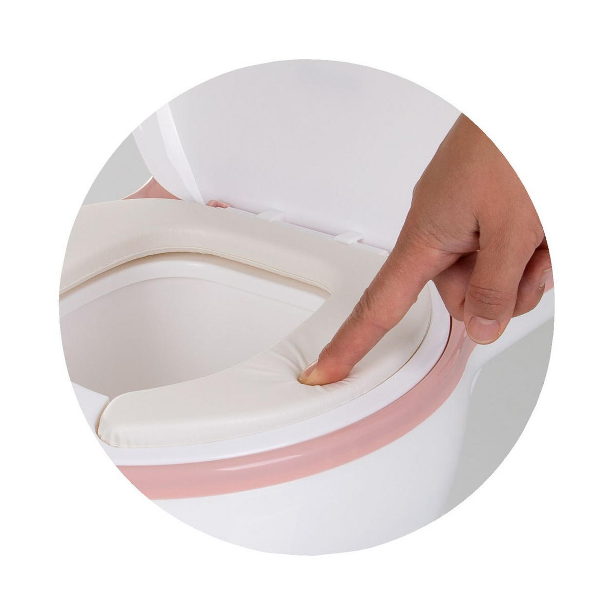 TÖPFCHEN Lux rosa Musik bis 20 kg, Toilettenpapierfach, Behälter abnehmbar, Klappdeckel - Rosa, Kunststoff (32/40cm) - Chipolino