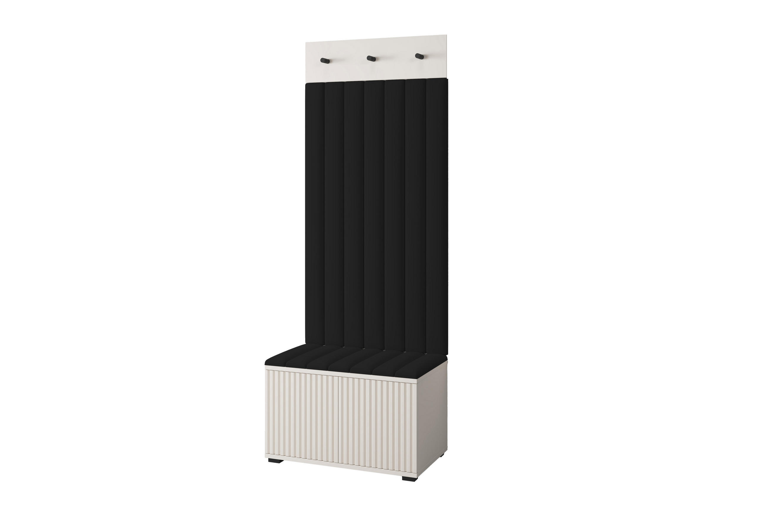 GARDEROBE Ritmo version 6 mit POLSTERPANEELEN Schwarz - Beige/Schwarz, Holzwerkstoff (70/185/40cm) - Jerpax