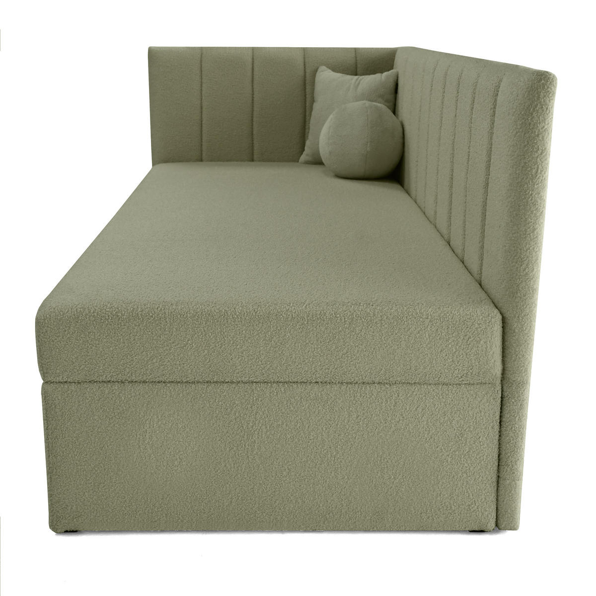 SCHLAFSOFA Rafi, Eckbett mit Bettkasten, 90x200 cm, Hellgrün - Hellgrün, Textil (209/94/102cm) - Beautysofa