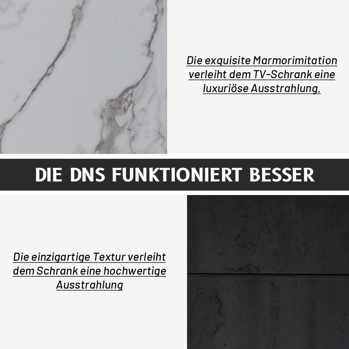 TV-SCHRANK Grau und Schwarz 160/40/44,5 cm - Schwarz, Holzwerkstoff (40/44.5/160cm) - Urban Meuble