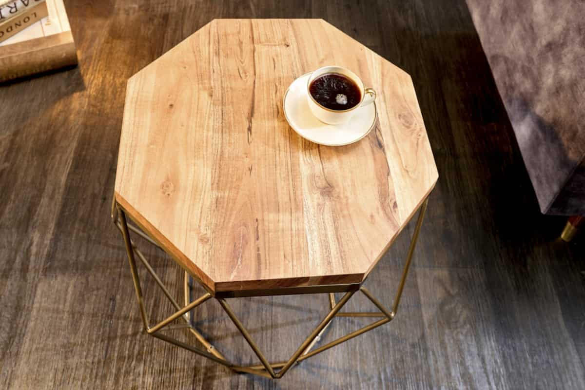 BEISTELLTISCH DIAMOND Akazie Natur 50cm - Braun/Kupferfarben, Holz/Metall (50/50/50cm) - riess-ambiente