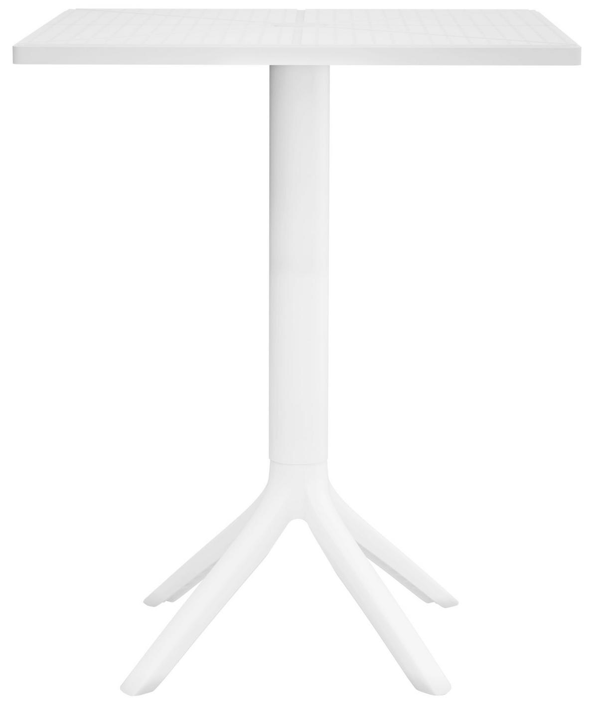 GARTENTISCH eckig 60/60/76 cm Kunststoff Weiß - Weiß, Kunststoff (60/60/76cm) - CLP