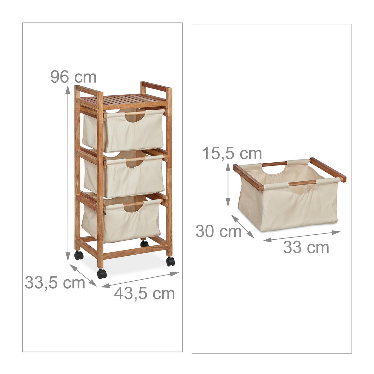 BADREGAL - Multicolor, Holz/Textil (43.5/96/33.5cm) - Relaxdays