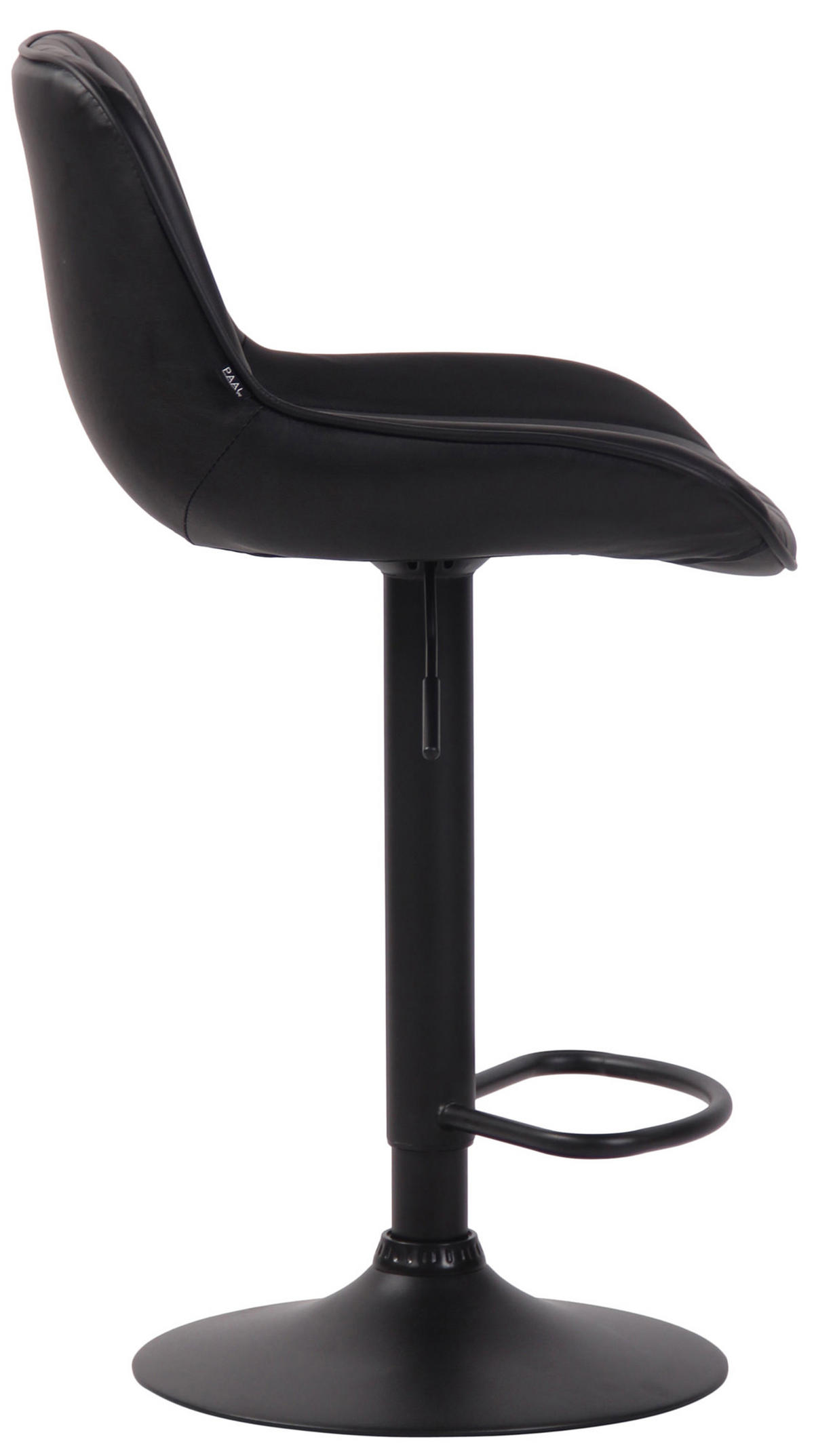 BARHOCKER 2er Set Lentos Kunstleder schwarz schwarz - Schwarz, Kunststoff/Metall (50/108/50cm) - TPFLiving