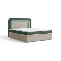 BOXBETT - Bett 10 NEST - Riviera - 140x200 cm - Modernes Polsterbett mit Bettkasten - Grün, Holz (140/200cm) - ROYAL24_MARKT