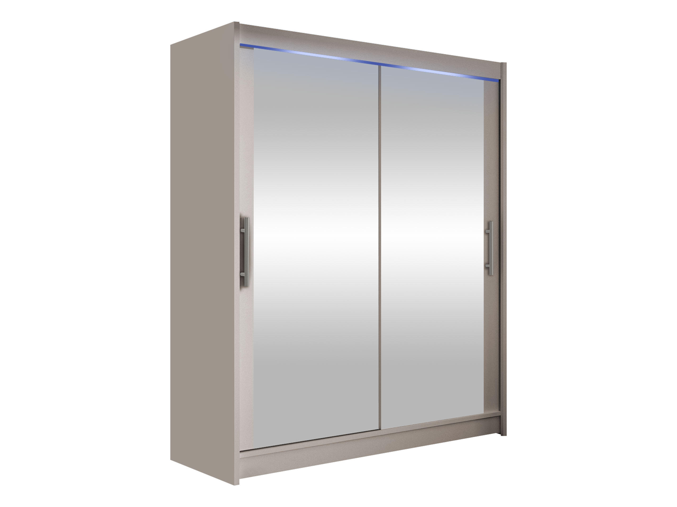 SCHWEBETÜRENSCHRANK Westa XI, mit RGB LED Beleuchtung - Kaschmir/Silberfarben, Holzwerkstoff/Metall (150/200/58cm) - MIRJAN24